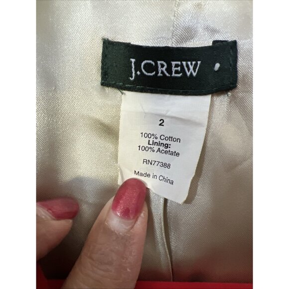 J Crew Women’s Velour Blazer Jacket Size 2 EUC Red Preppy Valentines Line Fairy - Picture 4 of 9